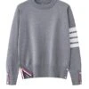 Grey Sweatshirt With Stripe Detail | Jin - BTS 1 Grey Sweatshirt With Stripe Detail | Jin - BTS -Amped Apparel 2023 07 24 08 13 44 Sweater womens 2023 autumn and winter new round neck loose long sleeved knitted