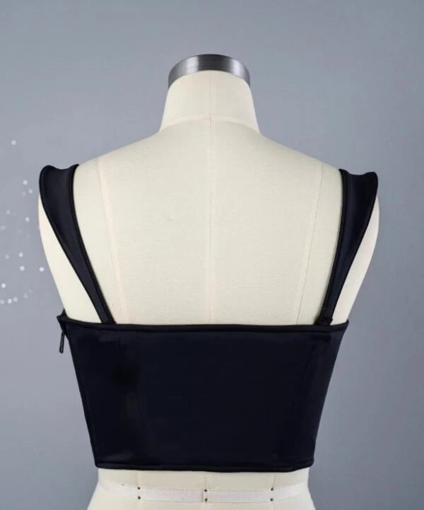 Blue Washed Denim Corset Top | Ahyeon - BabyMonster 4 Blue Washed Denim Corset Top | Ahyeon - BabyMonster - Image 2