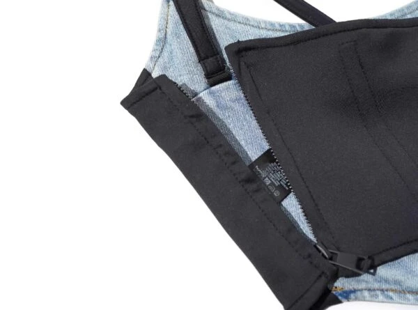 Blue Washed Denim Corset Top | Ahyeon - BabyMonster 7 Blue Washed Denim Corset Top | Ahyeon - BabyMonster - Image 5