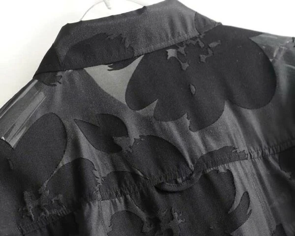 Black See-Through Floral Shirt | Bang Chan - Stray Kids 6 Black See-Through Floral Shirt | Bang Chan - Stray Kids - Image 4