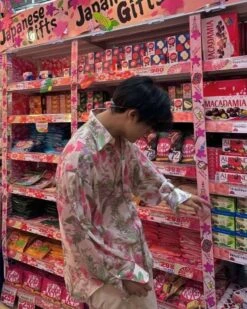 Beige And Pink Floral Shirt | Mingyu - Seventeen -Amped Apparel Beige And Pink Floral Shirt Mingyu Seventeen Idol 2 600x750 1