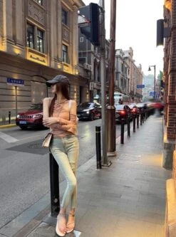 Beige Asymmetric Long Sleeve Top | Mina - Twice -Amped Apparel Beige Asymmetric Long Sleeve Top Mina Twice 2 600x810 1