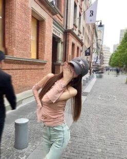 Beige Asymmetric Long Sleeve Top | Mina - Twice -Amped Apparel Beige Asymmetric Long Sleeve Top Mina Twice 8 600x753 1