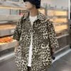 Beige Leopard Print Short Sleeves Oversized Shirt | Taehyung - BTS -Amped Apparel Beige Leopard Print Short Sleeves Shirt Taehyung BTS 3 1 600x750 1