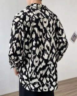 Black And White Abstract Pattern Shirt | Onew - SHINee -Amped Apparel Black And White Abstract Pattern Shirt Onew SHINee 1 600x750 1