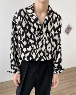 Black And White Abstract Pattern Shirt | Onew - SHINee -Amped Apparel Black And White Abstract Pattern Shirt Onew SHINee 6 600x750 1