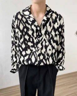 Black And White Abstract Pattern Shirt | Onew - SHINee