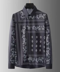 Black Bandana Pattern Long Sleeves Shirt | Jaehyuk - Treasure