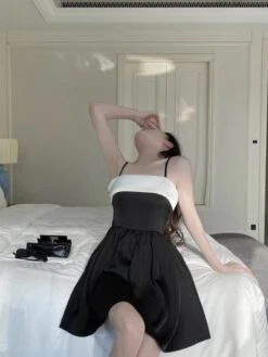 Black Banded Mini Dress | Chaewon - Le Sserafim -Amped Apparel Black Banded Mini Dress Chaewon Le Sserafim 1 600x800 1