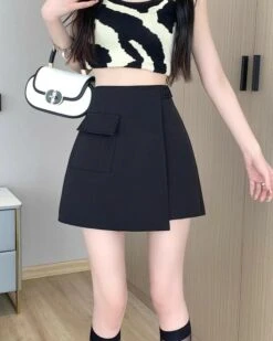 Black Big Pocket Wrap Skort | Wendy - Red Velvet -Amped Apparel Black Big Pocket Wrap Skort Wendy Red Velvet 7 600x750 1