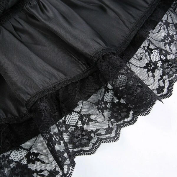 Black Bow And Lace Pleated Skirt | Handong - Dreamcatcher 9 Black Bow And Lace Pleated Skirt | Handong - Dreamcatcher - Image 7