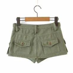 Black Cargo Style Denim Mini Skorts | Jennie - BlackPink -Amped Apparel Black Cargo Style Denim Mini Skorts Jennie BlackPink green 1 600x600 1