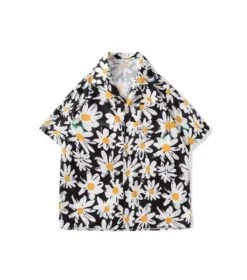 Black Daisy Pattern Shirt | Doyoung - Treasure