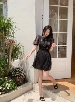 Black Diamond Mesh Doll Dress | Sunny - Girl Generation 17 Black Diamond Mesh Doll Dress | Sunny - Girl Generation -Amped Apparel Black Diamond Mesh Doll Dress Sunny Girl Generation 6 600x814 1