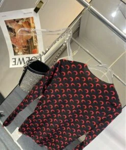 Black Fitted Top With Red Moon Pattern | Karina - Aespa -Amped Apparel Black Fitted Top With Red Moon Pattern Karina Aespa 10 600x714 1