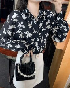 Black Floral Pattern Shirt | Wonwoo - Seventeen -Amped Apparel Black Floral Pattern Shirt Wonwoo Seventeen 1