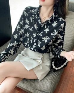 Black Floral Pattern Shirt | Wonwoo - Seventeen -Amped Apparel Black Floral Pattern Shirt Wonwoo Seventeen 10 600x750 1