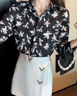 Black Floral Pattern Shirt | Wonwoo - Seventeen -Amped Apparel Black Floral Pattern Shirt Wonwoo Seventeen 7