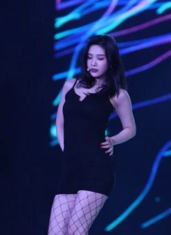 Black Front-Slit Sling Dress | Joy Red Velvet -Amped Apparel Black Front Slitted Sling Dress Joy Red Velvet 600x825 1