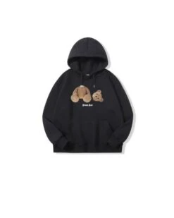 Black Graphic Bear Hoodie | Hyunjin - Stray Kids