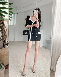 Black Hip Dress | Hyunjin - Loona -Amped Apparel Black Hip Dress Hyunjin Loona 2 600x750 1