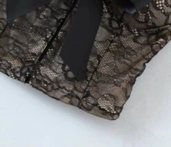 Black Lace Crop Top With Bow | Yoohyeon - Dreamcatcher -Amped Apparel Black Lace Crop Top With Bow Yoohyeon Dreamcatcher 12 600x514 1