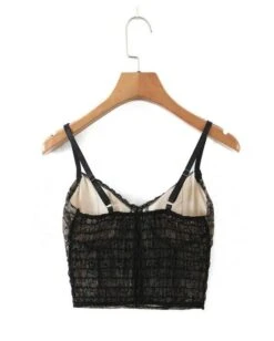 Black Lace Crop Top With Bow | Yoohyeon - Dreamcatcher -Amped Apparel Black Lace Crop Top With Bow Yoohyeon Dreamcatcher 6 600x749 1