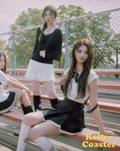 Black Laced School Girl Pleated Skirt | Sullyoon - NMIXX -Amped Apparel Black Laced School Girl Pleated Skirt Sullyoon NMIXX Idol 600x750 1