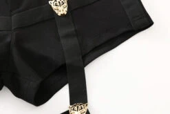 Black Leopard Shorts With Strap | Lisa - BlackPink -Amped Apparel Black Leopard Shorts With Strap Lisa BlackPink 10 600x400 1