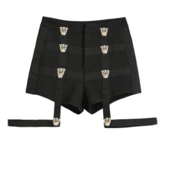 Black Leopard Shorts With Strap | Lisa - BlackPink