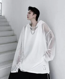 Black Mesh Hoodie | Wooyoung - ATEEZ -Amped Apparel Black Mesh Hoodie Wooyoung ATEEZ 10 600x731 1