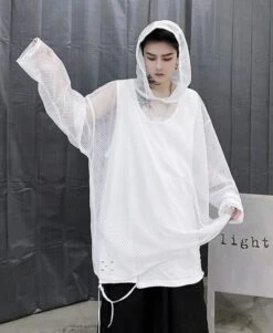 Black Mesh Hoodie | Wooyoung - ATEEZ -Amped Apparel Black Mesh Hoodie Wooyoung ATEEZ 13 600x731 1