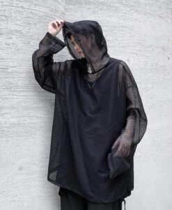 Black Mesh Hoodie | Wooyoung - ATEEZ -Amped Apparel Black Mesh Hoodie Wooyoung ATEEZ 4 600x731 1