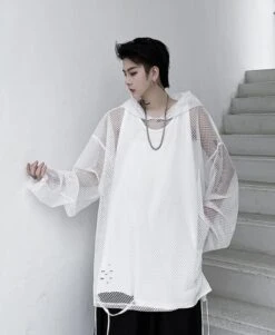 Black Mesh Hoodie | Wooyoung - ATEEZ -Amped Apparel Black Mesh Hoodie Wooyoung ATEEZ 9 600x731 1