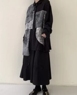 Black Multi-Pattern Patchwork Shirt | Seonghwa - ATEEZ -Amped Apparel Black Multi Pattern Patchwork Shirt Seonghwa ATEEZ 16