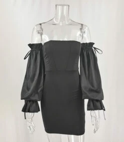 Black Off Shoulder Corset Dress | Solar - Mamamoo