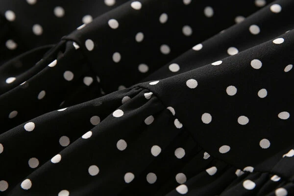 Black Polka Dot Midi Dress | Rose - BlackPink 9 Black Polka Dot Midi Dress | Rose - BlackPink - Image 7