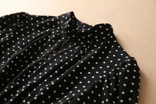 Black Polka Dot Midi Dress | Rose - BlackPink 4 Black Polka Dot Midi Dress | Rose - BlackPink - Image 2