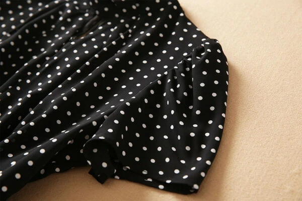 Black Polka Dot Midi Dress | Rose - BlackPink 6 Black Polka Dot Midi Dress | Rose - BlackPink - Image 4