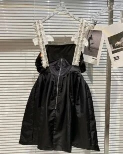 Black Rhinestone Cross Dress | Lia - ITZY -Amped Apparel Black Rhinestone Cross Dress Lia ITZY 3 600x750 1