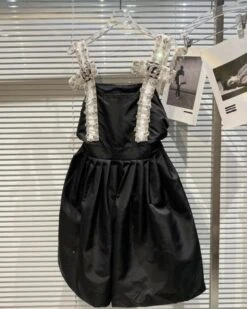 Black Rhinestone Cross Dress | Lia - ITZY -Amped Apparel Black Rhinestone Cross Dress Lia ITZY 6 600x750 1