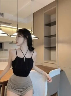 Black Strings Sling Top | Jennie - BlackPink -Amped Apparel Black Strings Sling Top Jennie BlackPink 4 600x806 1