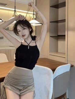 Black Strings Sling Top | Jennie - BlackPink -Amped Apparel Black Strings Sling Top Jennie BlackPink 5 600x794 1