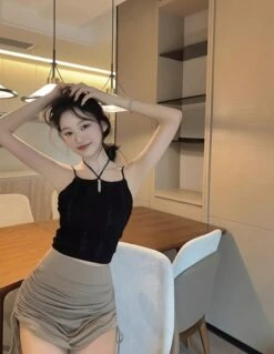 Black Strings Sling Top | Jennie - BlackPink -Amped Apparel Black Strings Sling Top Jennie BlackPink 6 600x775 1