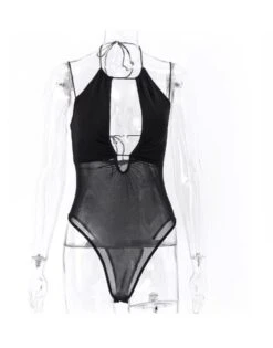 Black Stringy Halter Bodysuit | Miyeon - (G)I-DLE