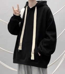 Black Thick Strings Oversized Hoodie | J-Hope - BTS