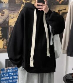 Black Thick Strings Oversized Hoodie | J-Hope - BTS -Amped Apparel Black Thick String Oversized Hoodie J Hope BTS 3 600x685 1