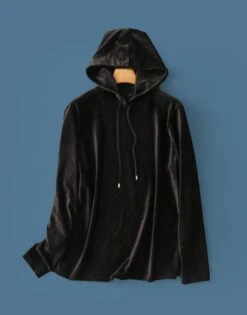 Black Velvet Oversized Hoodie | Giselle - Aespa