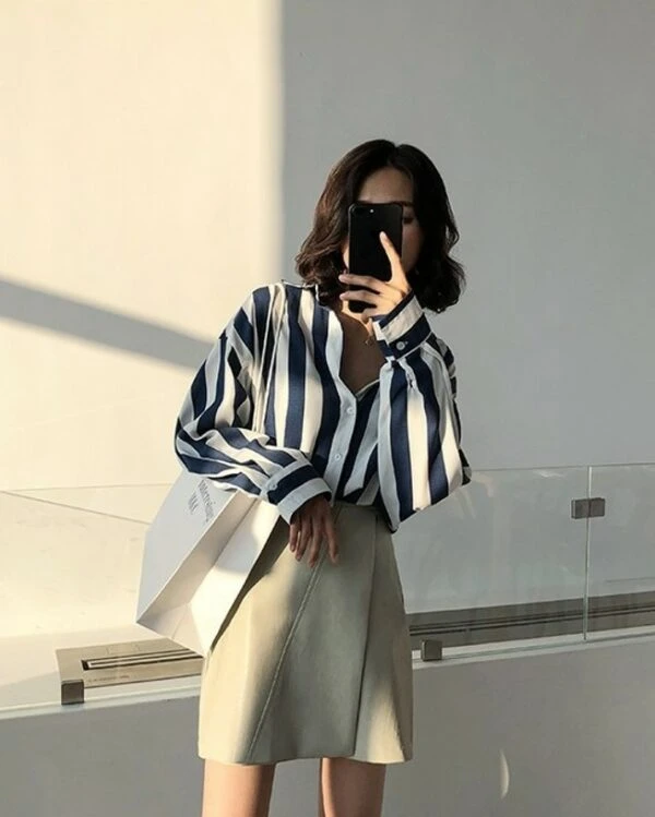 Blue And White Stripes Shirt | Eunwoo - Astro 7 Blue And White Stripes Shirt | Eunwoo - Astro - Image 5