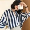 Blue And White Stripes Shirt | Eunwoo - Astro